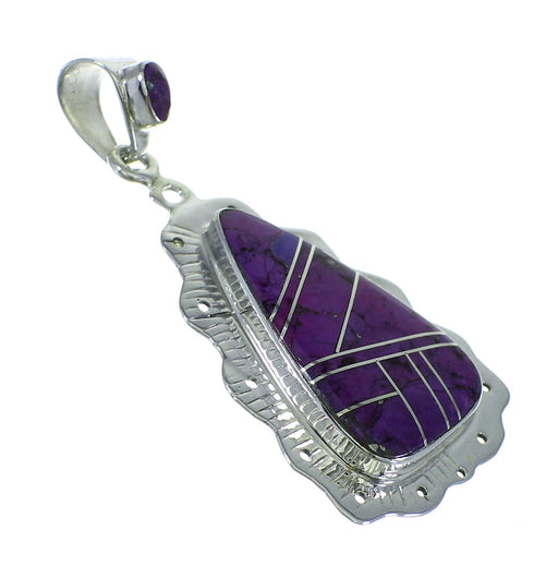 Southwest Genuine Sterling Silver Magenta Turquoise Pendant YX67002