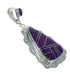 Southwest Genuine Sterling Silver Magenta Turquoise Pendant YX67002