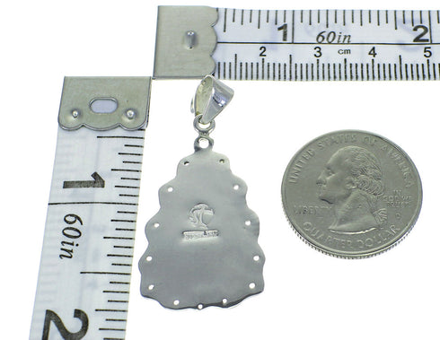 Southwest Genuine Sterling Silver Magenta Turquoise Pendant YX67002