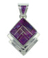 Southwestern Genuine Sterling Silver Magenta Turquoise Pendant YX67012