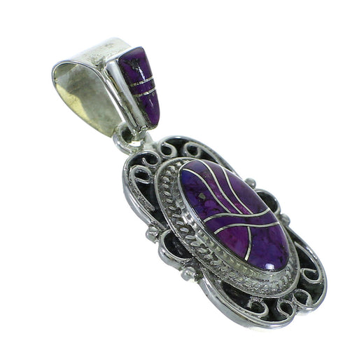 Southwest Authentic Sterling Silver Magenta Turquoise Pendant YX67016