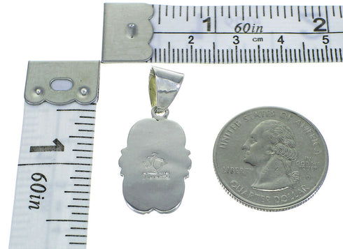 Southwest Authentic Sterling Silver Magenta Turquoise Pendant YX67016