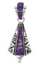 Southwestern Sterling Silver Magenta Turquoise Water Wave Pendant YX67018