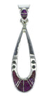 Southwestern Sterling Silver Magenta Turquoise Pendant YX67019