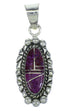 Genuine Sterling Silver Magenta Turquoise Southwest Pendant YX67023