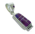 Authentic Sterling Silver And Magenta Turquoise Inlay Southwestern Pendant YX67049