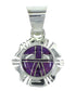 Sterling Silver And Magenta Turquoise Inlay Southwestern Pendant YX67059