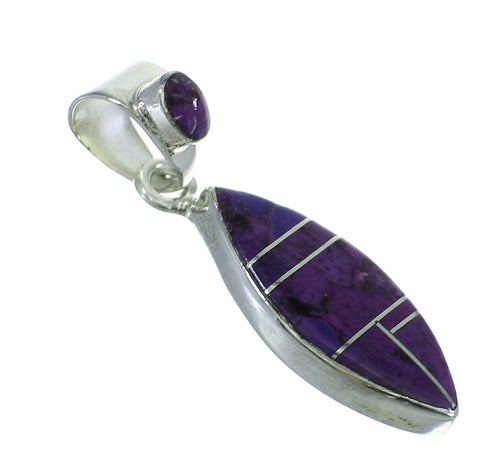 Sterling Silver And Magenta Turquoise Southwest Jewelry Pendant YX67063