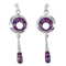 Magenta Turquoise Authentic Sterling Silver Earrings RX67183