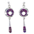 Magenta Turquoise Authentic Sterling Silver Earrings RX67183
