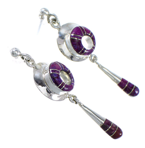 Magenta Turquoise Authentic Sterling Silver Earrings RX67183
