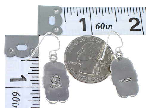 Magenta Turquoise And Sterling Silver Hook Dangle Earrings RX67367