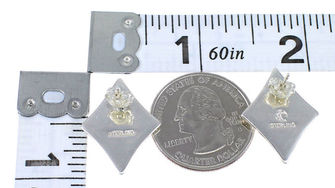 Magenta Turquoise And Opal Sterling Silver Southwestern Post Earrings WX70811