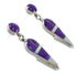 Magenta Turquoise And Opal Sterling Silver Southwestern Post Dangle Earrings WX70831