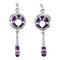 Sterling Silver Magenta Turquoise And Opal Post Dangle Earrings WX70838