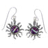 Magenta Turquoise And Opal Sterling Silver Sun Hook Dangle Earrings WX70851