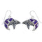Magenta Turquoise And Opal Bear Arrow Sterling Silver Hook Dangle Earrings WX70854