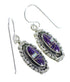 Magenta Turquoise And Opal Southwest Silver Hook Dangle Earrings WX70866
