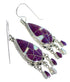 Southwest Magenta Turquoise And Opal Silver Hook Dangle Earrings WX70877