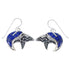 Sterling Silver Lapis Inlay Bear Arrow Southwest Hook Dangle Earrings RX71088