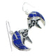 Sterling Silver Lapis Inlay Bear Arrow Southwest Hook Dangle Earrings RX71088