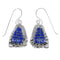 Lapis Inlay Authentic Sterling Silver Hook Dangle Earrings RX71099