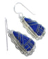 Southwestern Sterling Silver Lapis Hook Dangle Earrings RX71107