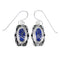 Southwest Lapis Inlay Sterling Silver Hook Dangle Earrings RX71118