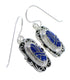 Southwest Lapis Inlay Sterling Silver Hook Dangle Earrings RX71118
