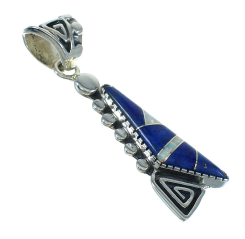 Water Wave Lapis Opal Silver Southwest Pendant YX70295