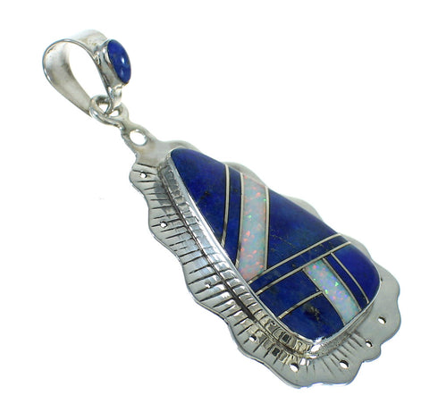 Lapis Opal Silver Southwestern Pendant YX70297