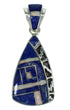 Lapis Opal Sterling Silver Southwestern Pendant YX70299