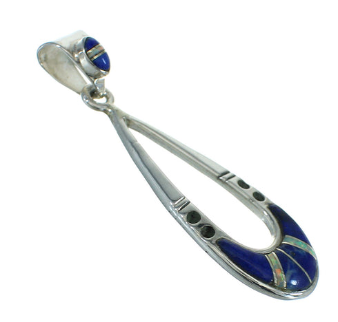 Southwestern Sterling Silver Opal Lapis Pendant YX70320