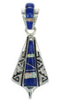 Opal Lapis And Sterling Silver Southwest Water Wave Pendant YX70350