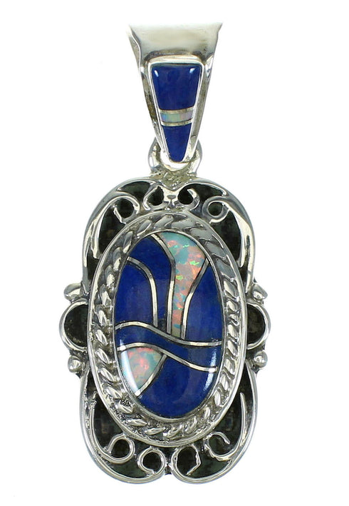 Opal Lapis And Sterling Silver Southwest Pendant YX70354