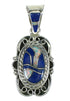 Opal Lapis And Sterling Silver Southwest Pendant YX70354
