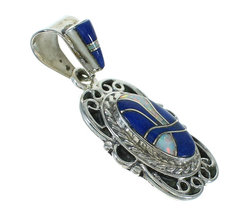 Opal Lapis And Sterling Silver Southwest Pendant YX70354