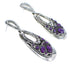 Magenta Turquoise And Sterling Silver Post Dangle Earrings WX67069