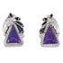 Sterling Silver And Magenta Turquoise Southwestern Post Earrings WX67095