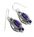Magenta Turquoise And Sterling Silver Southwestern Hook Dangle Earrings WX67107