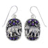 Magenta Turquoise And Sterling Silver Bear Southwest Hook Dangle Earrings WX67164