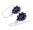 Sterling Silver And Magenta Turquoise Southwestern Hook Dangle Earrings WX67221