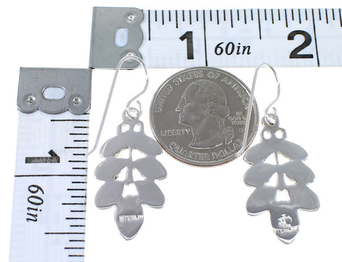 Southwest Silver And Magenta Turquoise Hook Dangle Earrings WX67240