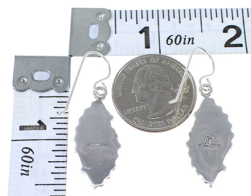 Magenta Turquoise And Silver Needlepoint Southwest Hook Dangle Earrings WX67243