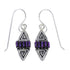 Silver And Magenta Turquoise Water Wave Needlepoint Hook Dangle Earrings WX67245