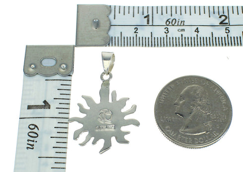 Sterling Silver And Lapis Southwestern Sun Pendant YX67389