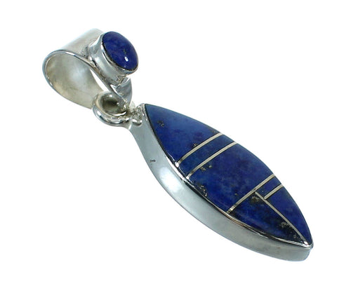 Genuine Sterling Silver And Lapis Southwest Slide Pendant YX67394