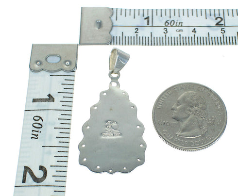 Genuine Sterling Silver And Lapis Southwestern Slide Pendant YX67396