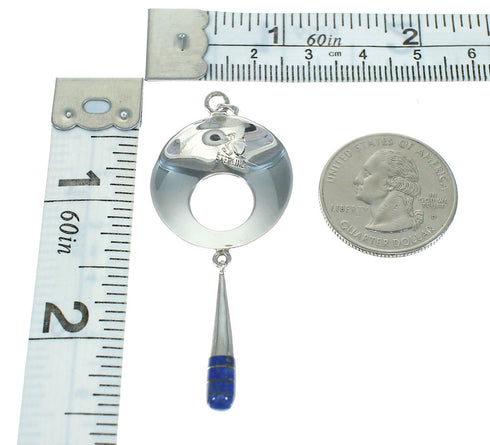 Sterling Silver And Lapis Inlay Southwest Slide Pendant YX67399