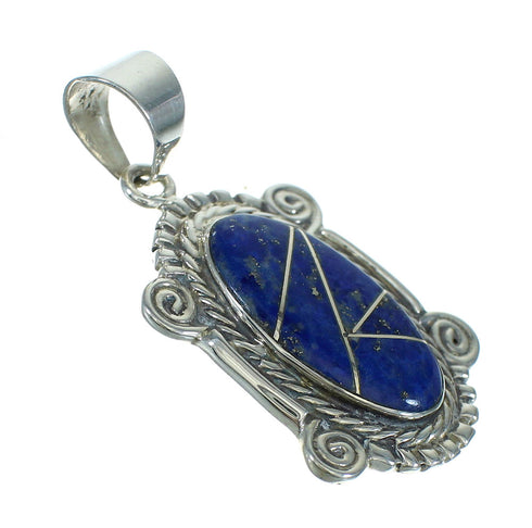 Sterling Silver And Lapis Inlay Southwestern Pendant YX67400